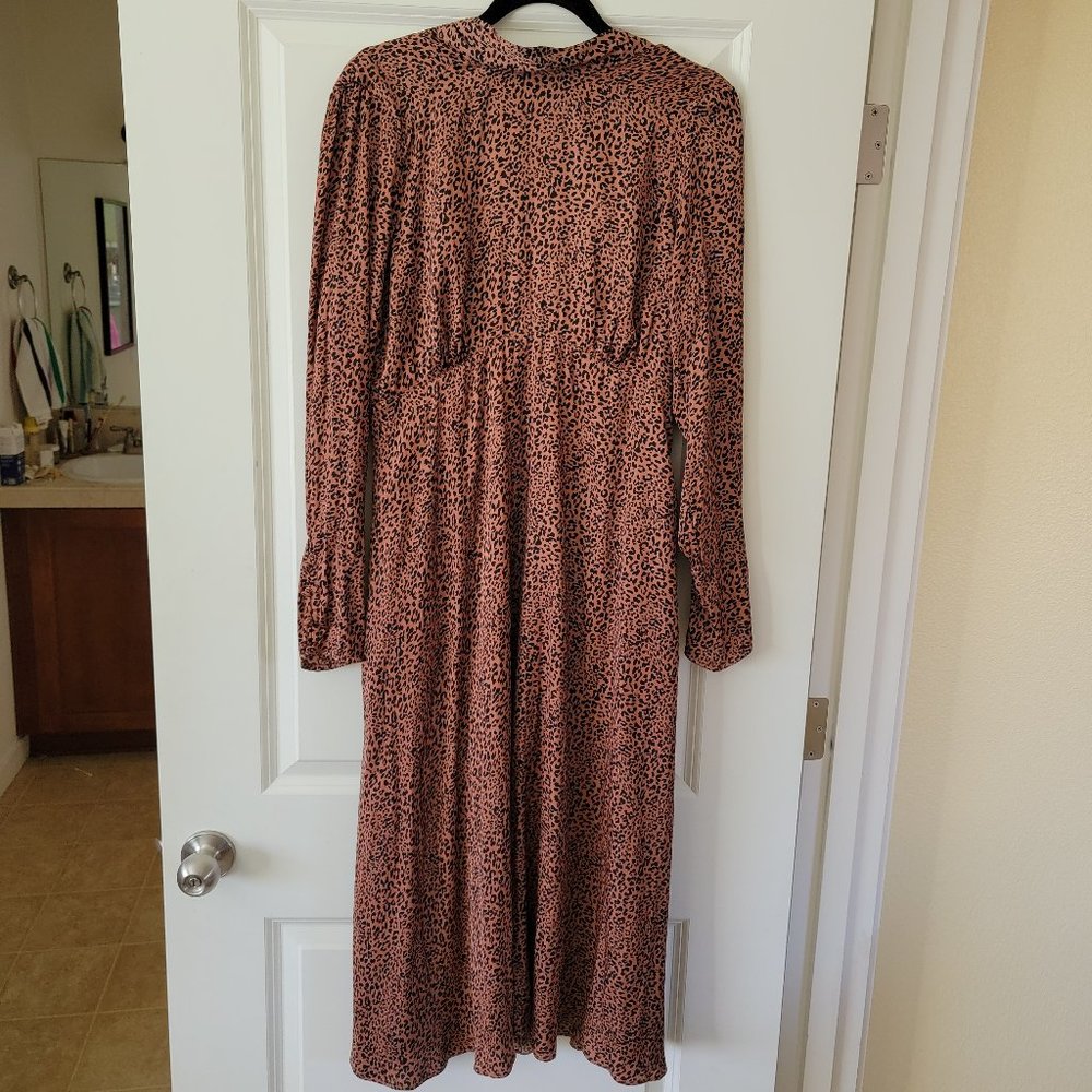 Open back animal print midi dress